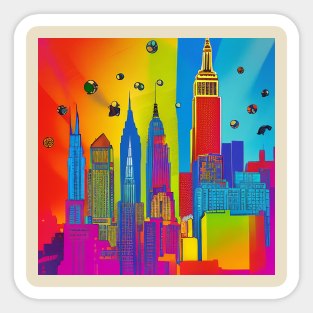 New York Skyline Ai Art Postmodern Sticker